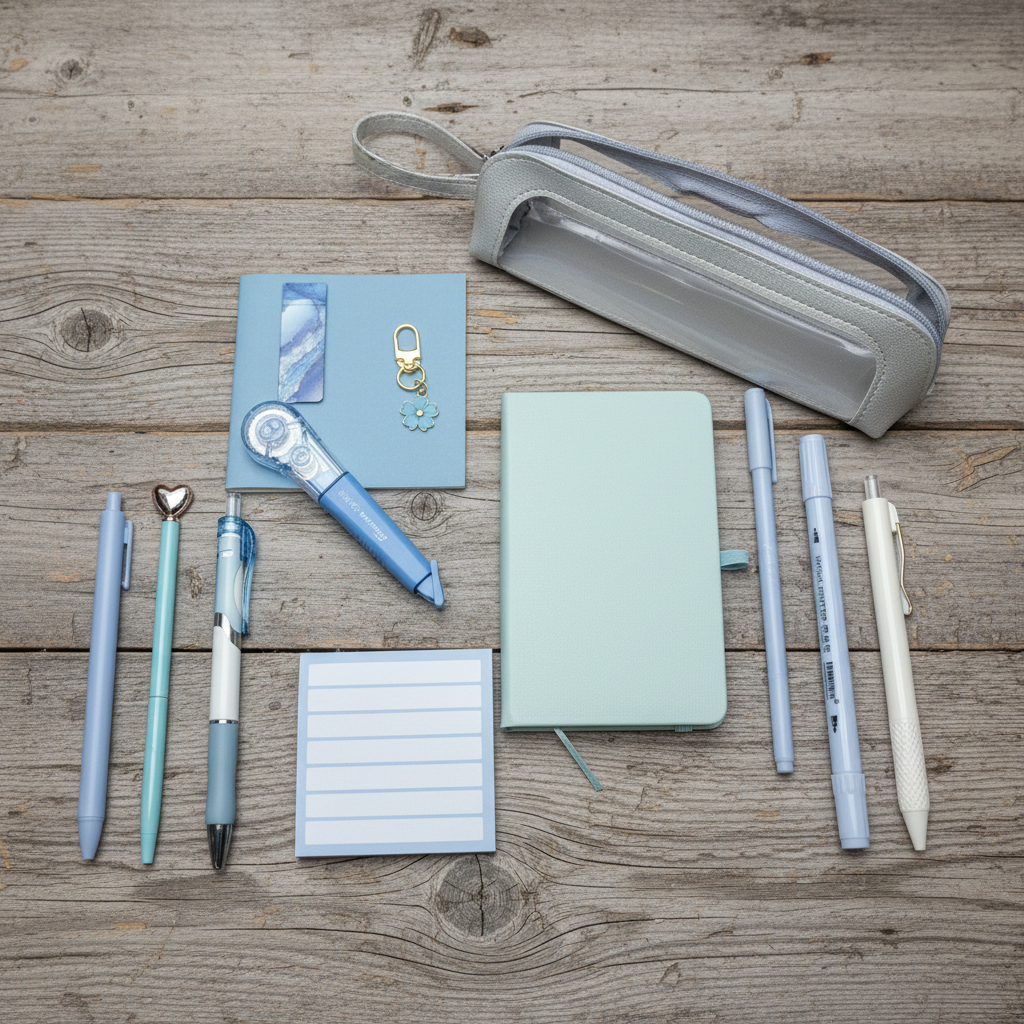 Blue Starter Kit on Rustic Wood