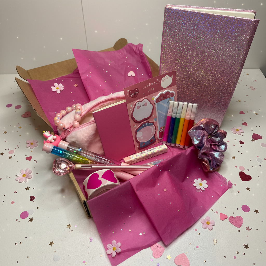 Premier Bundle pink stationery set with decorations